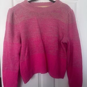 Boden Vibrant Ombre Pink Crew Neck Sweater